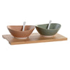 DKD Home Decor Alkuruokasetti Posliini ja Bambu
