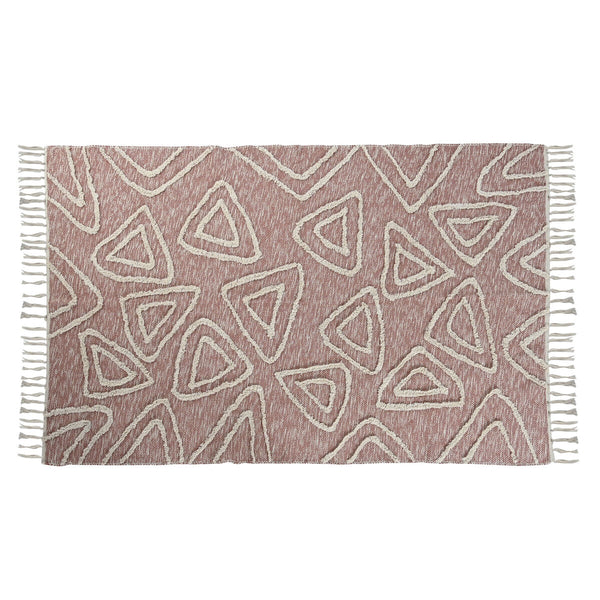 DKD Home Decor Matto Pinkki Terrakotta Valkoinen Hapsuilla