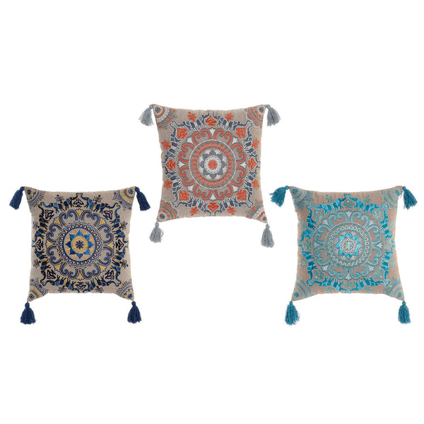 DKD Home Decor Mandala Tyynyt, 3 kpl, Oranssi ja Sininen