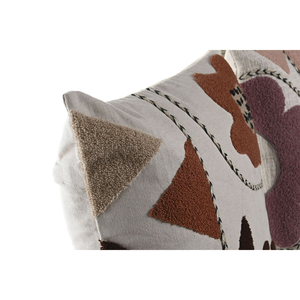 DKD Home Decor koristetyyny 45x45 cm, valkoinen ja pinkki, 2 kpl