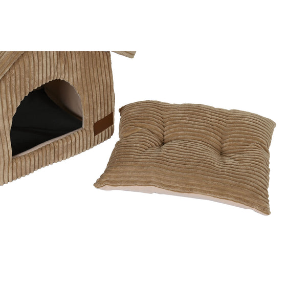 Koiran peti talomalli DKD Home Decor, harmaa tai kameli