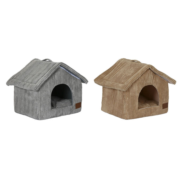 Koiran peti talomalli DKD Home Decor, harmaa tai kameli