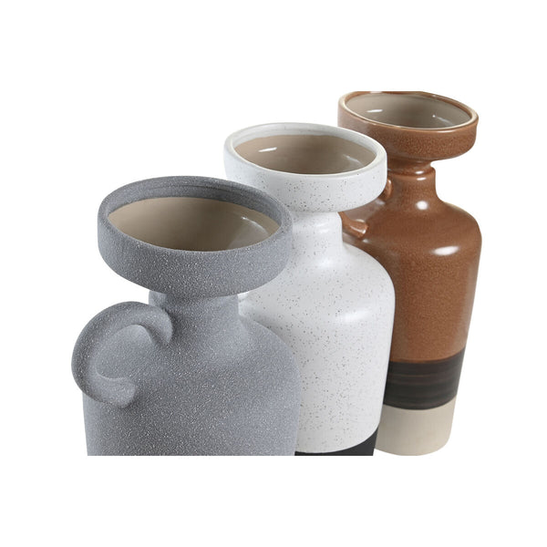 DKD Home Decor Posliinimaljakko Valkoinen Harmaa Terrakotta