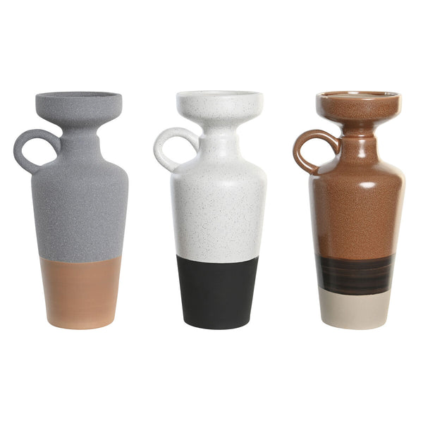 DKD Home Decor Posliinimaljakko Valkoinen Harmaa Terrakotta
