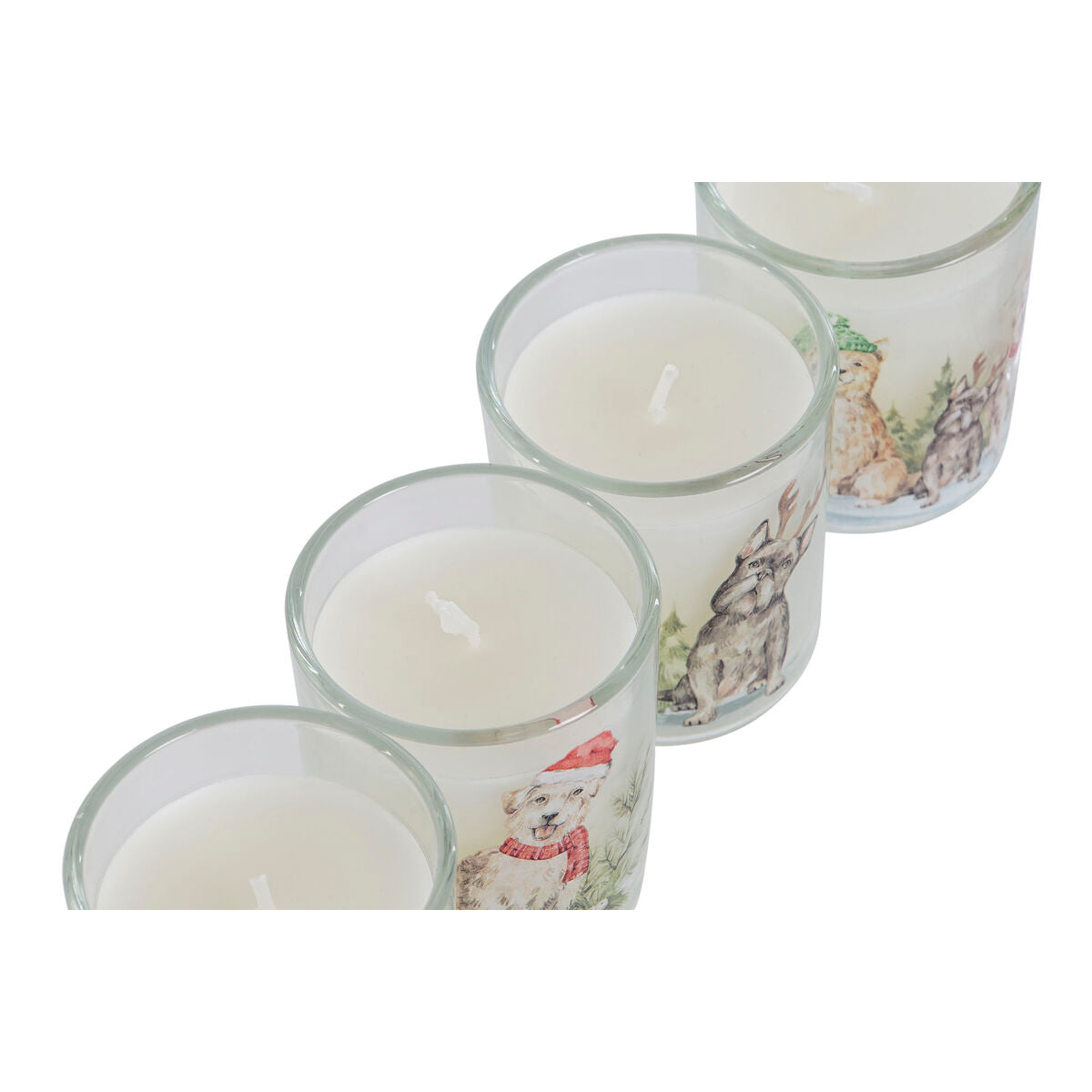 DKD Home Decor Joulukynttilät 4 kpl Valkoinen