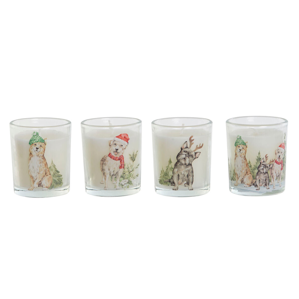 DKD Home Decor Joulukynttilät 4 kpl Valkoinen