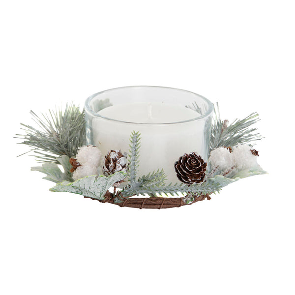 Jouluinen Kynttilä DKD Home Decor Valkoinen