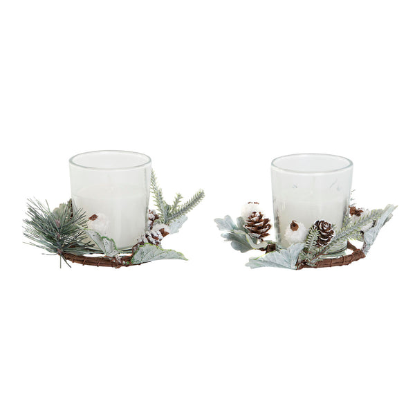 Joulukynttiläsarja DKD Home Decor Valkoinen