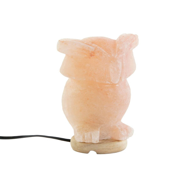 DKD Home Decor Pinkki Suolalamppu Akaasiapohjalla