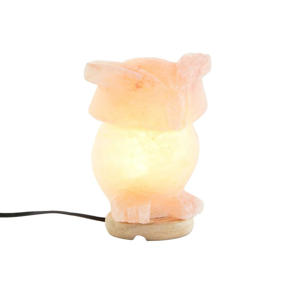 DKD Home Decor Pinkki Suolalamppu Akaasiapohjalla