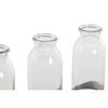 DKD Home Decor Maljakko Ruskea Musta Metalli Kristalli 3 kpl