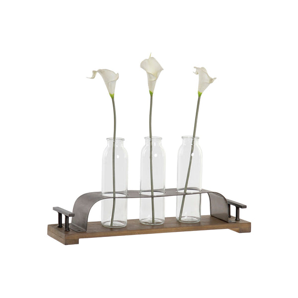 DKD Home Decor Maljakko Ruskea Musta Metalli Kristalli 3 kpl