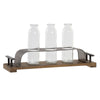 DKD Home Decor Maljakko Ruskea Musta Metalli Kristalli 3 kpl