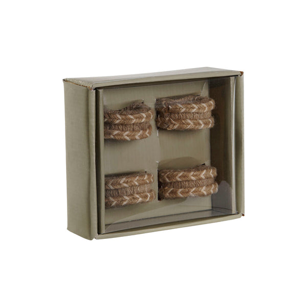 DKD Home Decor Juutti Lautasliinarenkaat 4 kpl