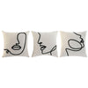 Luonnollinen Tyynysetti Home ESPRIT 45x15x45 cm, 3 osaa