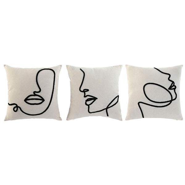 Luonnollinen Tyynysetti Home ESPRIT 45x15x45 cm, 3 osaa