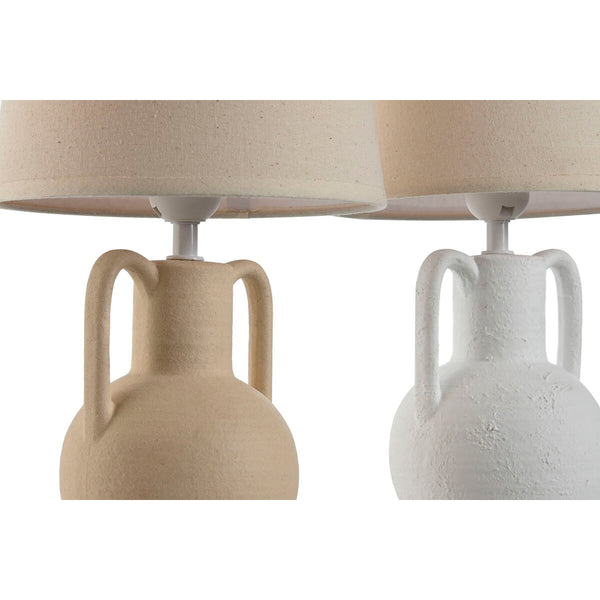 Keraminen Pöytälamppu Valkoinen ja Beige