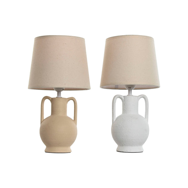 Keraminen Pöytälamppu Valkoinen ja Beige