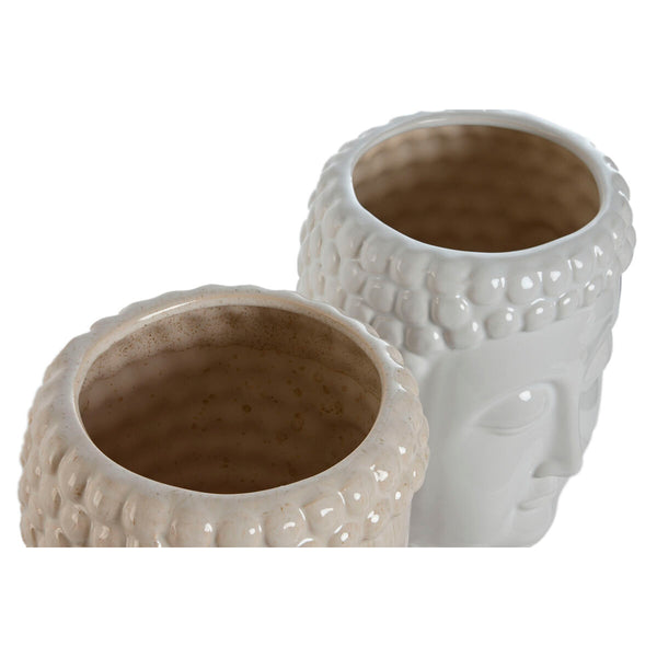 Keramiikka Kukkaruukut, Valkoinen ja Beige, 2 kpl