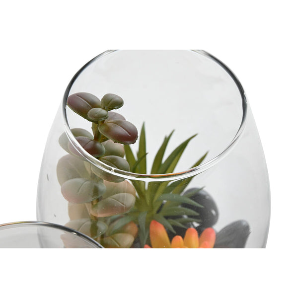 Koristekasvi Home ESPRIT PVC Kristalli 2 kpl