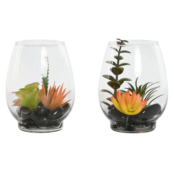 Koristekasvi Home ESPRIT PVC Kristalli 2 kpl