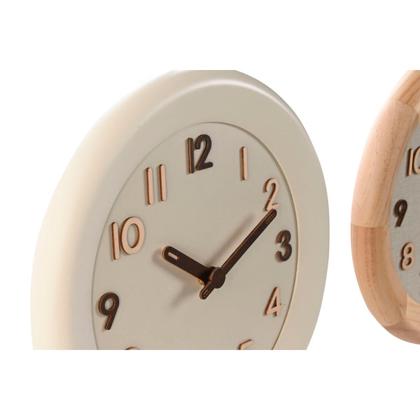 Seinäkello Home ESPRIT Beige Puu 30 cm
