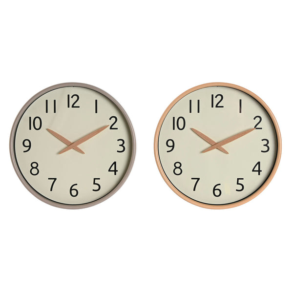 Seinäkello Home ESPRIT Beige PVC Puu 30 cm