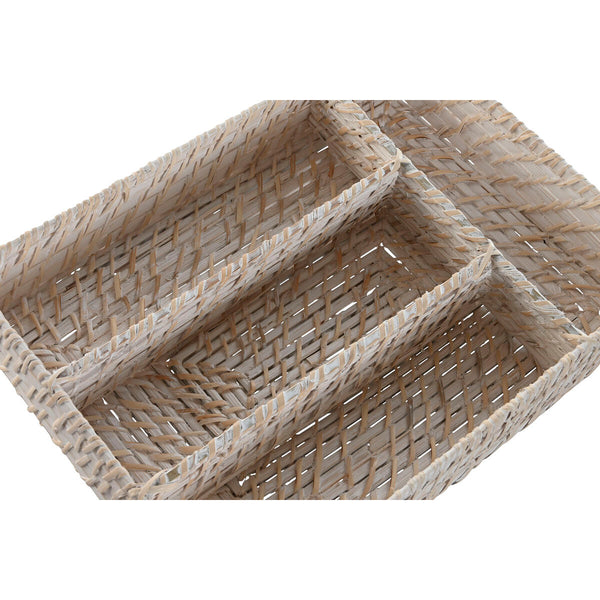 Bambu Ruokailuvälinejärjestelijä Valkoinen 34x24x6 cm