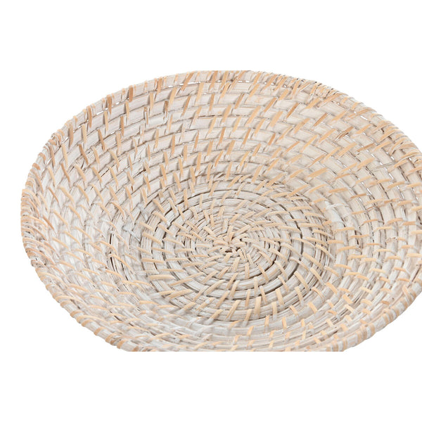 Bambu Pöytäkoriste Valkoinen Rottinki 35 cm