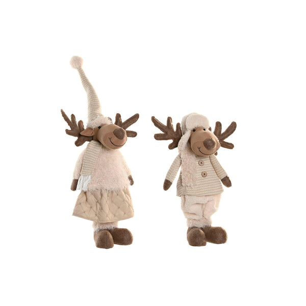 Home ESPRIT Joulukoristeet Valkoinen Beige 2 kpl