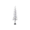Musta Metallinen Joulupuu LED-valoilla 120 cm