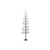 Musta Metallinen Joulupuu LED-valoilla 120 cm