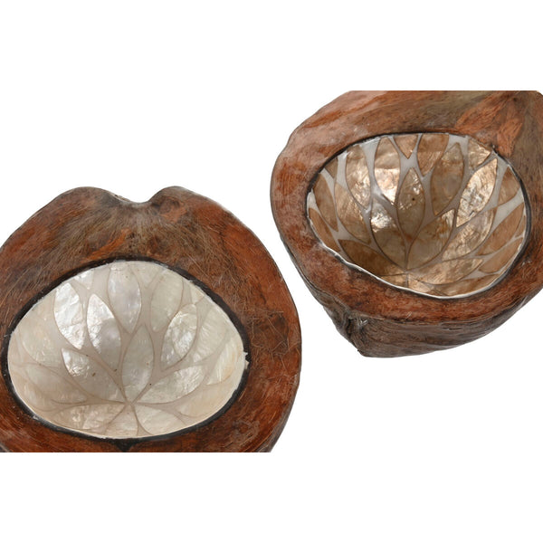 Home ESPRIT Tarjotin Esineille Valkoinen Beige 22x18x8 cm