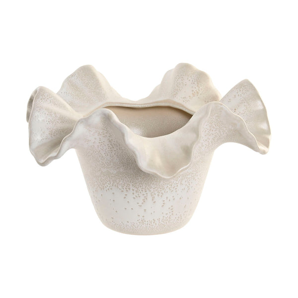Valkoinen Keramiikkamaljakko Home ESPRIT 30 x 30 x 18 cm