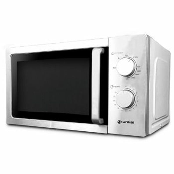 Grunkel Hopeinen Mikroaaltouuni Grillillä 700W 20L - Vuodevaatteet.fi