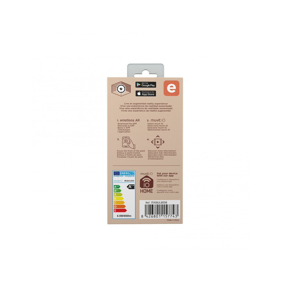 Älykäs LED-polttimo Muvit E27 8,5W Wi-Fi