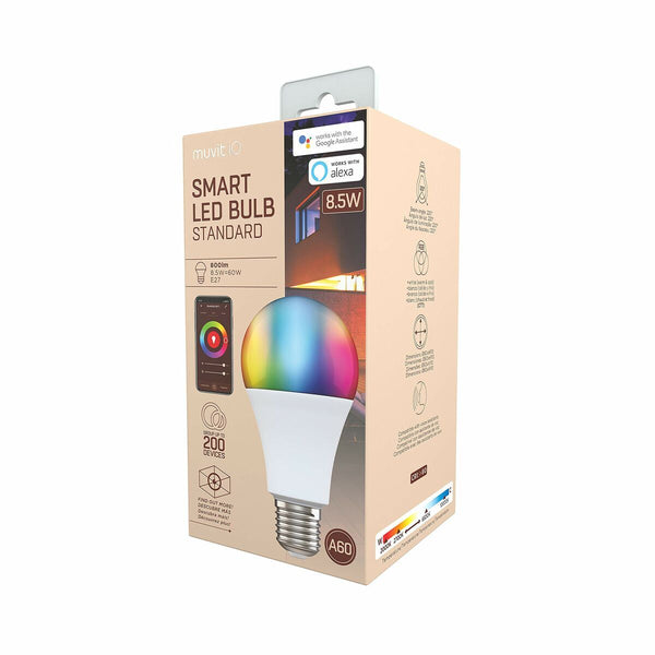 Älykäs LED-polttimo Muvit E27 8,5W Wi-Fi