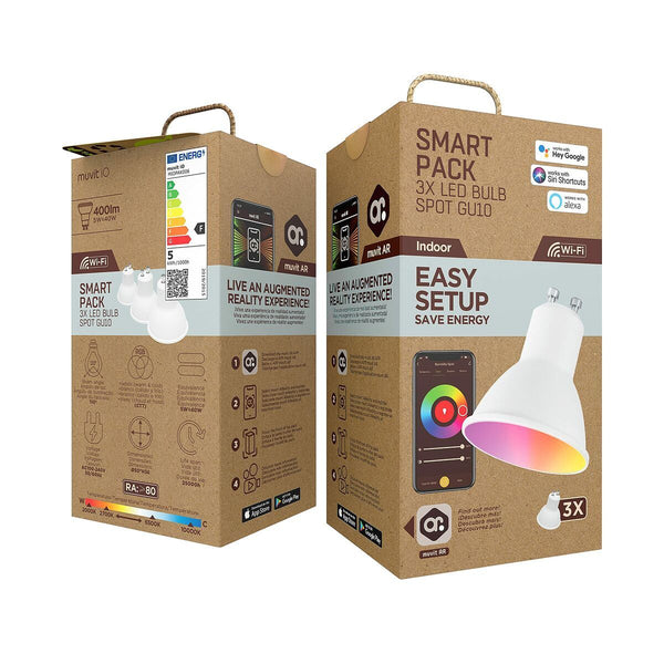 Älykäs Polttimo Muvit iO 3-pack GU10 Wi-Fi LED
