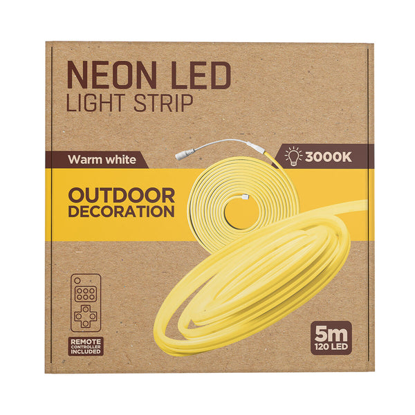 LED-nauha 5m lämmin valkoinen neon