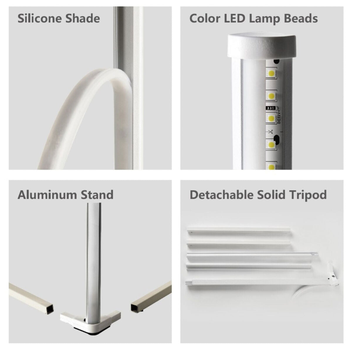 KSIX LED-lattialamppu 12 W, 140 cm, musta