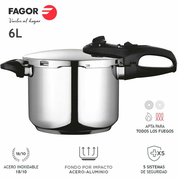 Fagor DUO 6L Painekeitin Ruostumaton Teräs