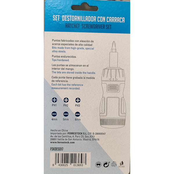 Ferrestock Räikkäruuviväännin Setti 6-osainen