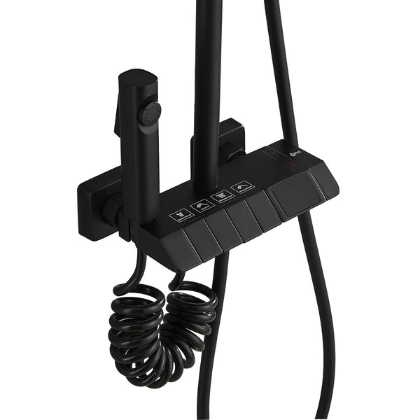 Fontastock Musta Suihkukolumni Ruostumaton Teräs