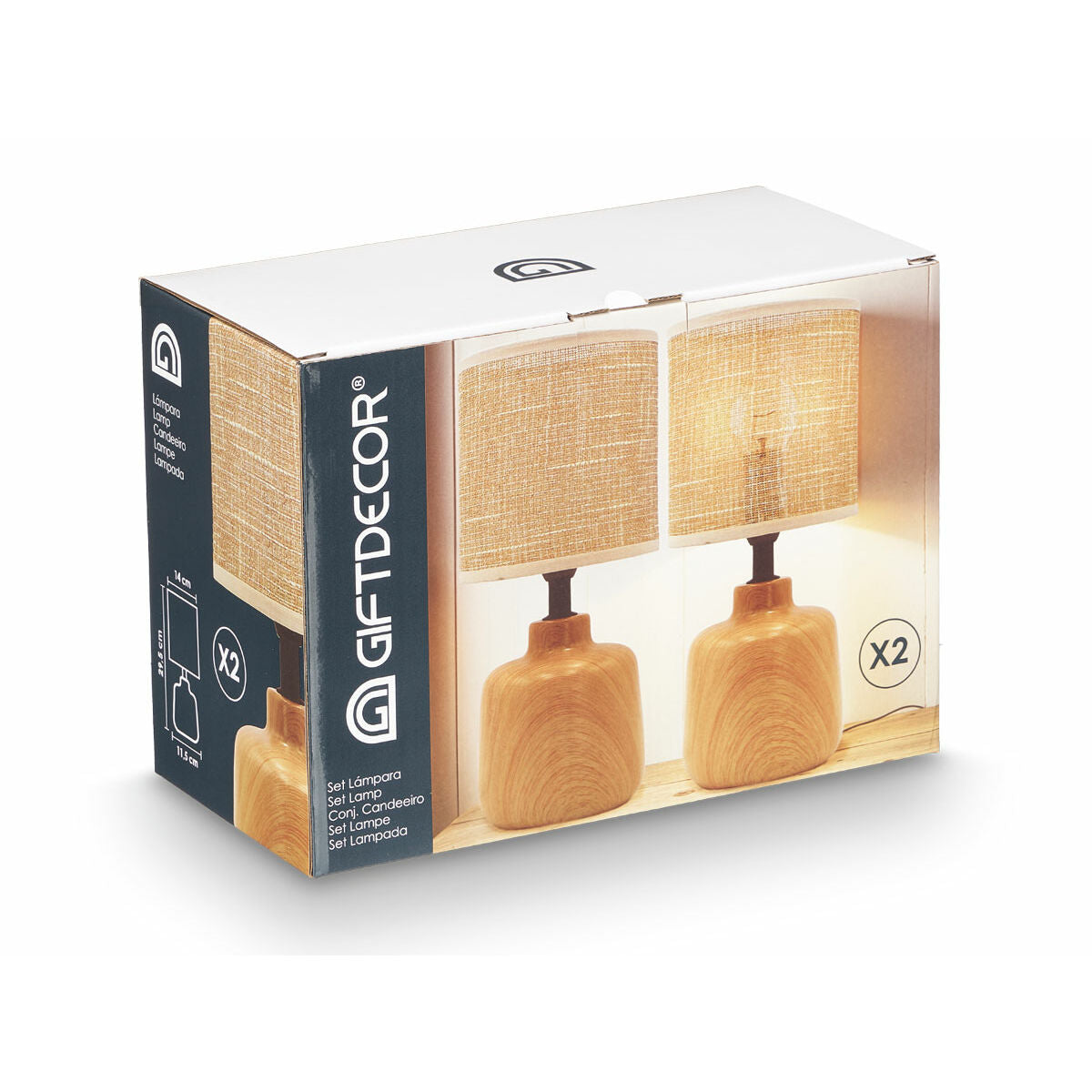 Gift Decor ruskea pöytälamppu, 60 W, 2 kpl