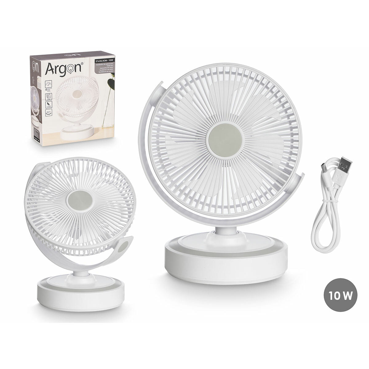 Argon Valkoinen Pöytätuuletin 10 W