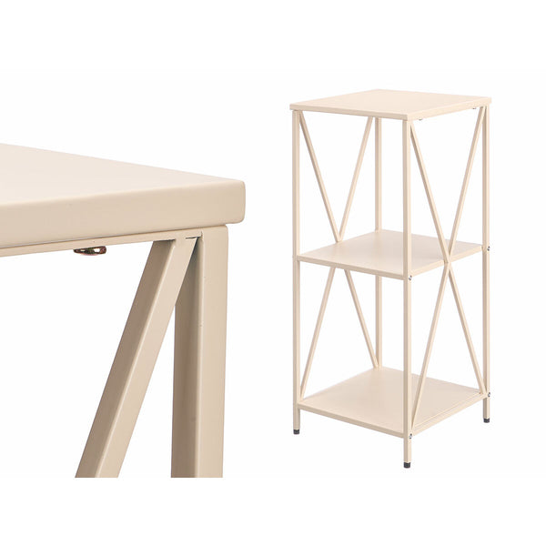 Beige Metallihylly 3-tasoinen 33x33x75 cm