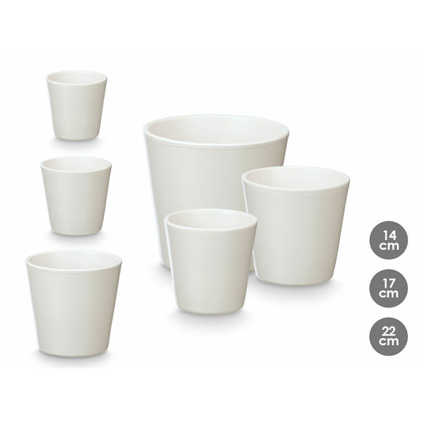 Ibergarden Valkoinen Saviruukkusetti 3 Kappaletta