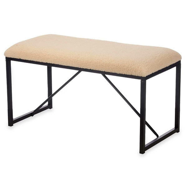 Beige Penkki Metalli ja Kangas 81x42x38 cm