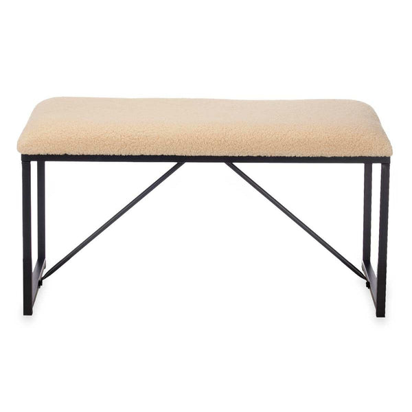 Beige Penkki Metalli ja Kangas 81x42x38 cm