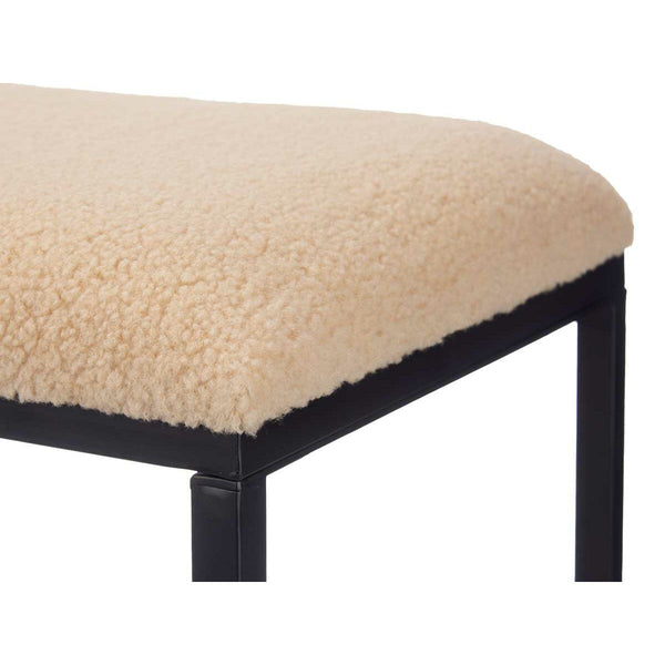Beige Penkki Metalli ja Kangas 81x42x38 cm